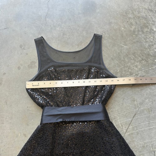 Betsey Johnson Evening Silk Cocktail Dress Womens M Black Mesh Sequin Fit Flare - Picture 6 of 13