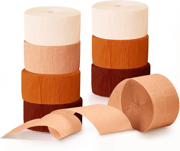 Eur Party Deko, 8 Rollen Rostorange Krepppapier Luftschlangen FüR Hochzeit, Fest-image