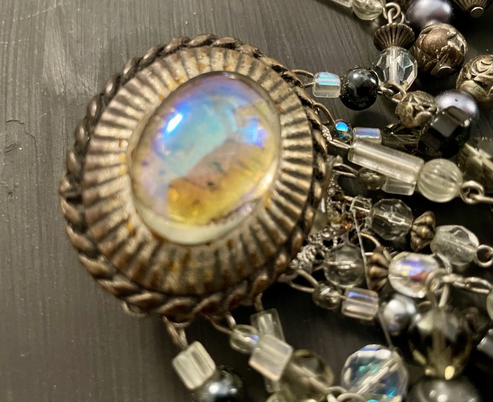 1990s Boutique Statement Dangle Earrings Iridesce… - image 4