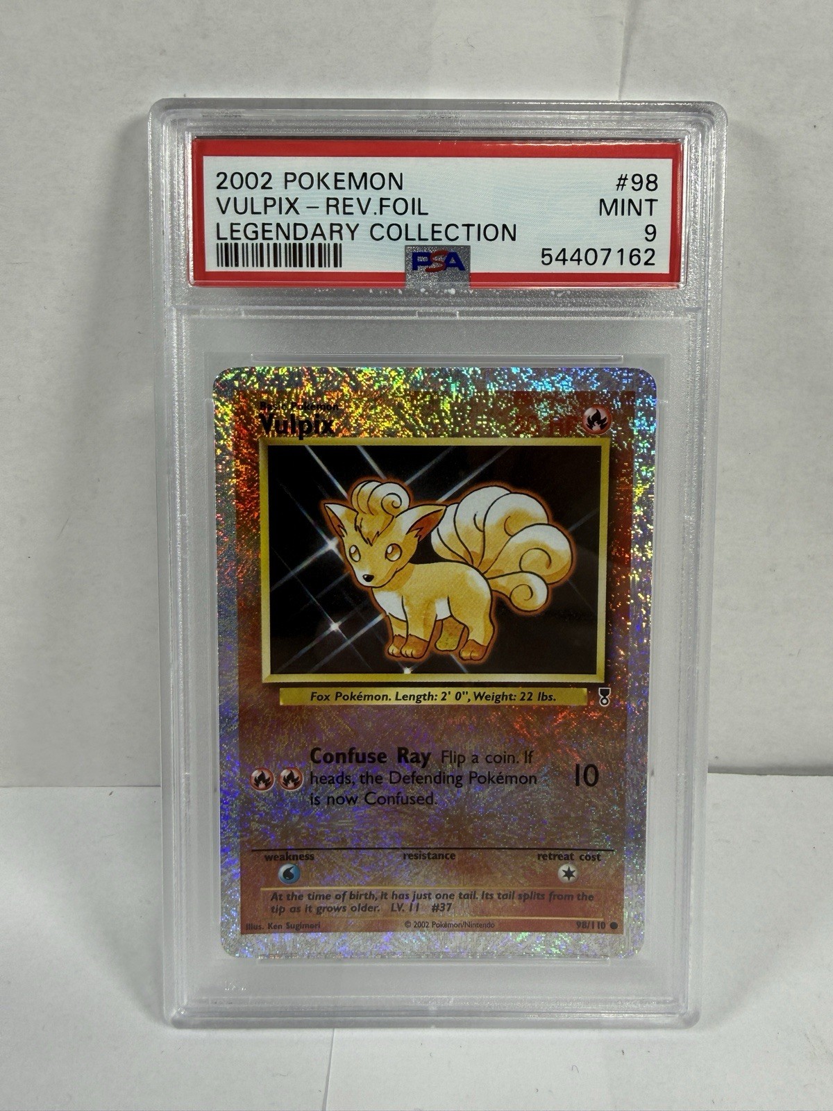 2002 Pokemon Vulpix 98/110 Legendary Collection Reverse Holo PSA 9
