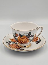VINTAGE 1960s Colclough Royal Vale "Apricot Rose" (7983) Teacup & Saucer Set