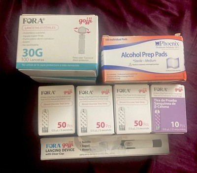 FORA GOJJI Blood Glucose Testing Supplies, 150 Strips &Lancing Device BRAND NEW