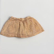 Cat Jack Girls Size 4 Striped Skirt Pull-On Elastic Waist White/ Rose Gold
