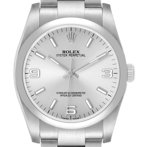 Rolex Oyster Perpetual 36 Steel Silver Dial Mens Watch 116000
