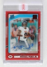2024 Panini Clearly Donruss Red 13/99 Michael Penix Jr #59 Rookie Auto RC