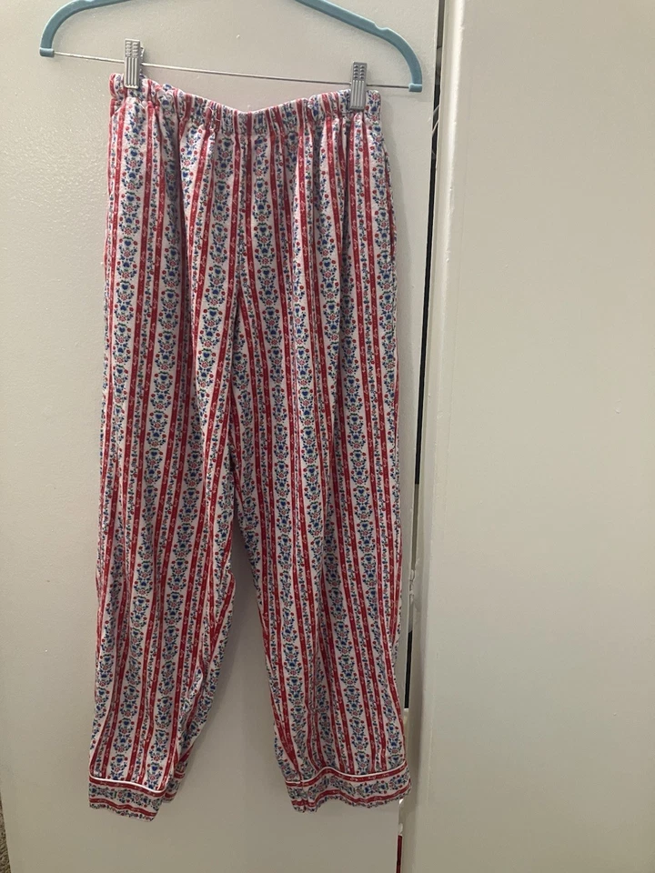 Lanz of Salzburg Womens Red Tyrolean Cotton Flannel Pajamas PJ Set Sz S AS IS - Image 3 of 4