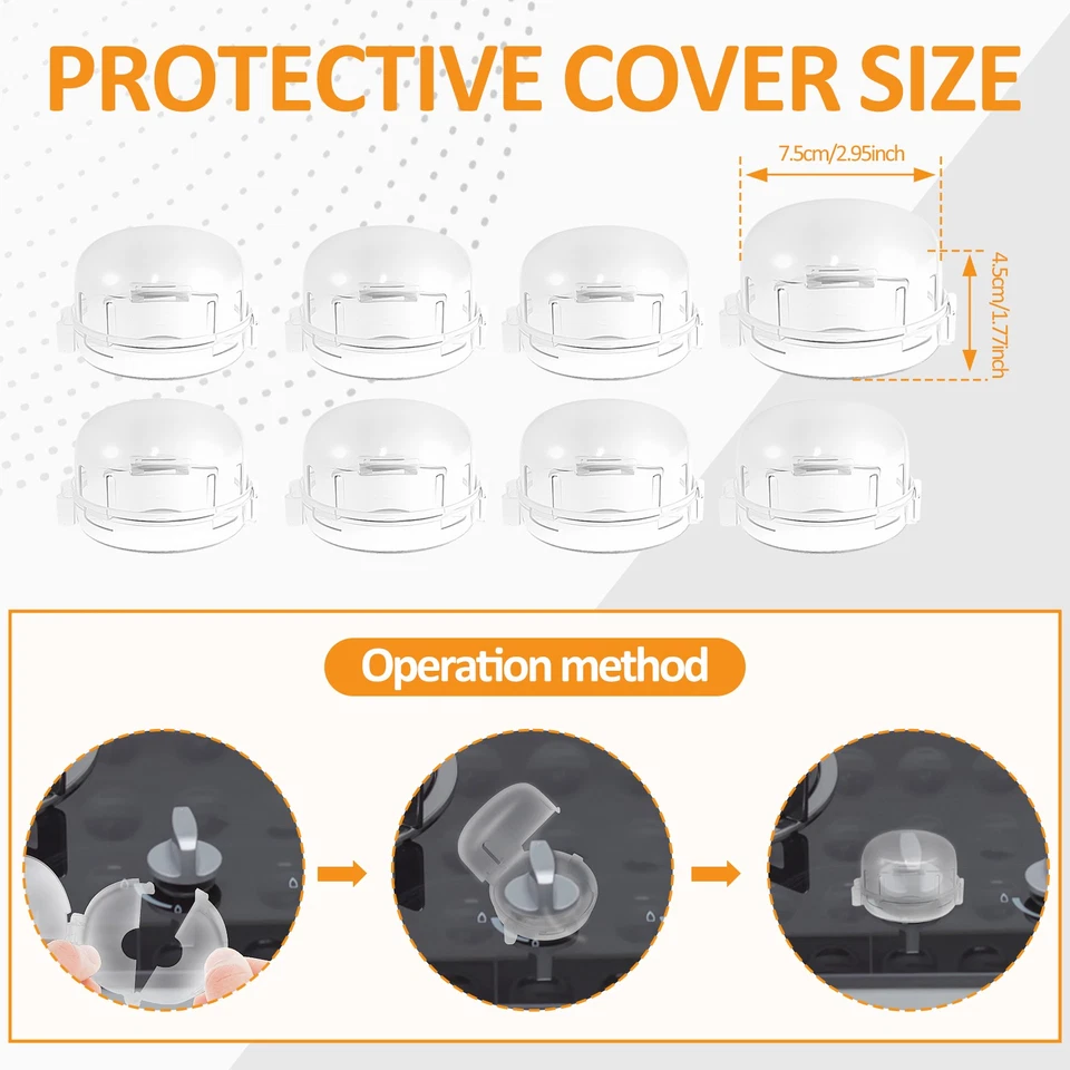 Stove Gas Knob Covers Easy to Use Gas Stove Knob Protector for Kitchens paDWr - image 3 of 4