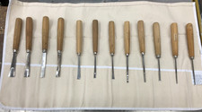 RAMELSON 12 PC. WOOD Carving Chisel Set Hardwood Handles -New tool roll