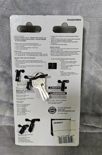 Bloqueo receptor Master Lock con llave de bloqueo de pestillo de acoplador ajustable similar 2848DAT - Imagen 2 de 4