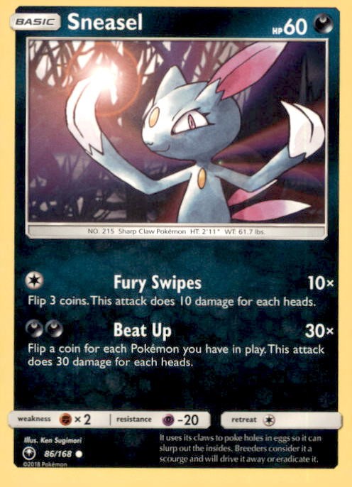 SNEASEL 86/168 COMMON CELESTIAL STORM POKEMON NEAR MINT