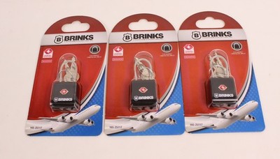 BRINKS   1-1/8  TSA Approved Keyed Luggage Travel Padlock 165-25117 Lot of 3 New