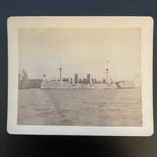 Vintage Spanish American War Era US Navy USS Baltimore Cabinet Card 1890