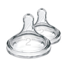 Tetinas de silicona flujo medio nivel 2 boca ancha para bebe 3 meses 2 piezas