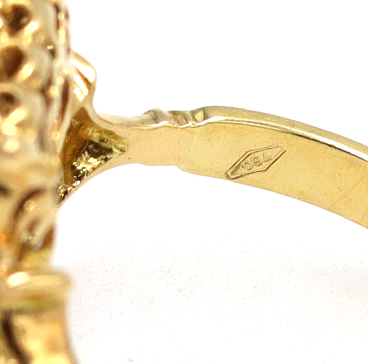 Rectangular Ring With Garnets In 18K Solid Gold V… - image 7