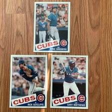 1985 Topps Super 5x7 Cards, Chicago Cubs Team Set Of 3, Ryne Sandberg