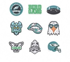 Eagles Football Croc Shoe Charms Set of 9