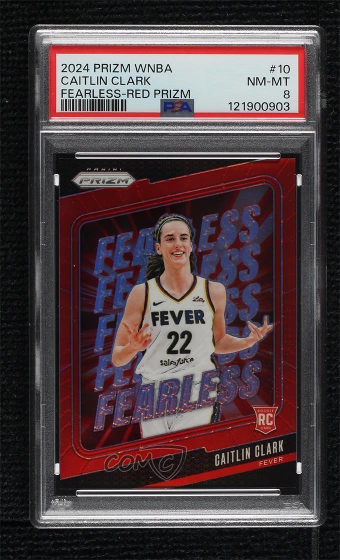 2024 Panini Prizm WNBA Fearless Red 2/99 Caitlin Clark #10 PSA 8 Rookie RC 14t3