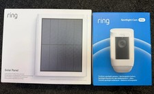 Spotlight Battery Camera Pro White + Ring Solar Panel Bundle NEW RRP £220