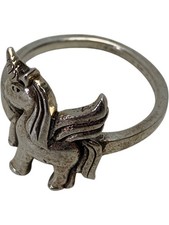 925 Silver Unicorn Shaped Silver Ring Fun Costume Jewellery Fantasy Cute