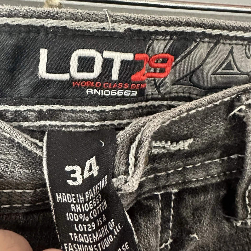 Lote 29 Jeans Hombre Lavado Medio Negros Costuras Blancas Talla 34x34 Foto 3 de 3