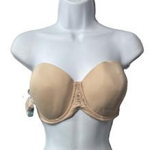Vanity Fair Beauty Back Strapless Bra 74380 Full Coverage Rose Beige Size 34DD