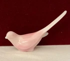 Vintage Fenton Pink Rosalene Art Glass Long Tail Bird Figurine with Label
