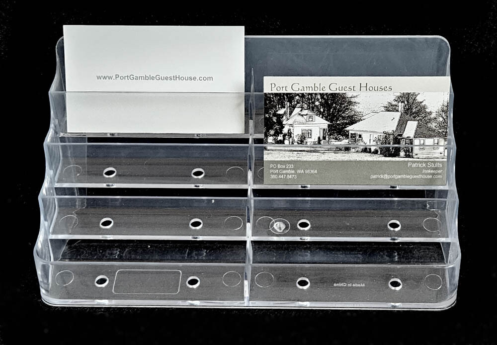 Sleek Clear Plastic Business Card Holder Display 7.75x3.25x3.75 Inches-image