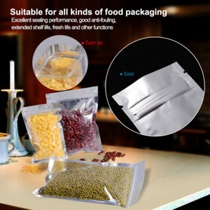 Clear Silver Aluminum Foil Zip Lock Bags Mylar Food Pouches Packaging Resealable