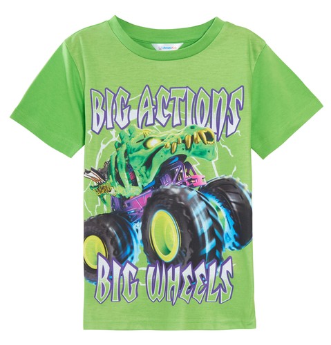Boys 3 Pack Monster Trucks T-Shirts Kids Hot Wheels Multipack Short Summer Tees - Picture 4 of 21