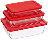 6 Piece Bakeware/cookware Set With Red Plastic Covers , New, Free Shipping on sale 6 Piece Bakeware/cookware Set With Red Plastic Covers , New, Free Shipping on sale