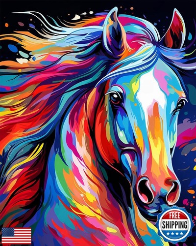 MBNTJHT DIY Horse Paint by Numbers Kit for Adults Beginner,Unframed Colorful