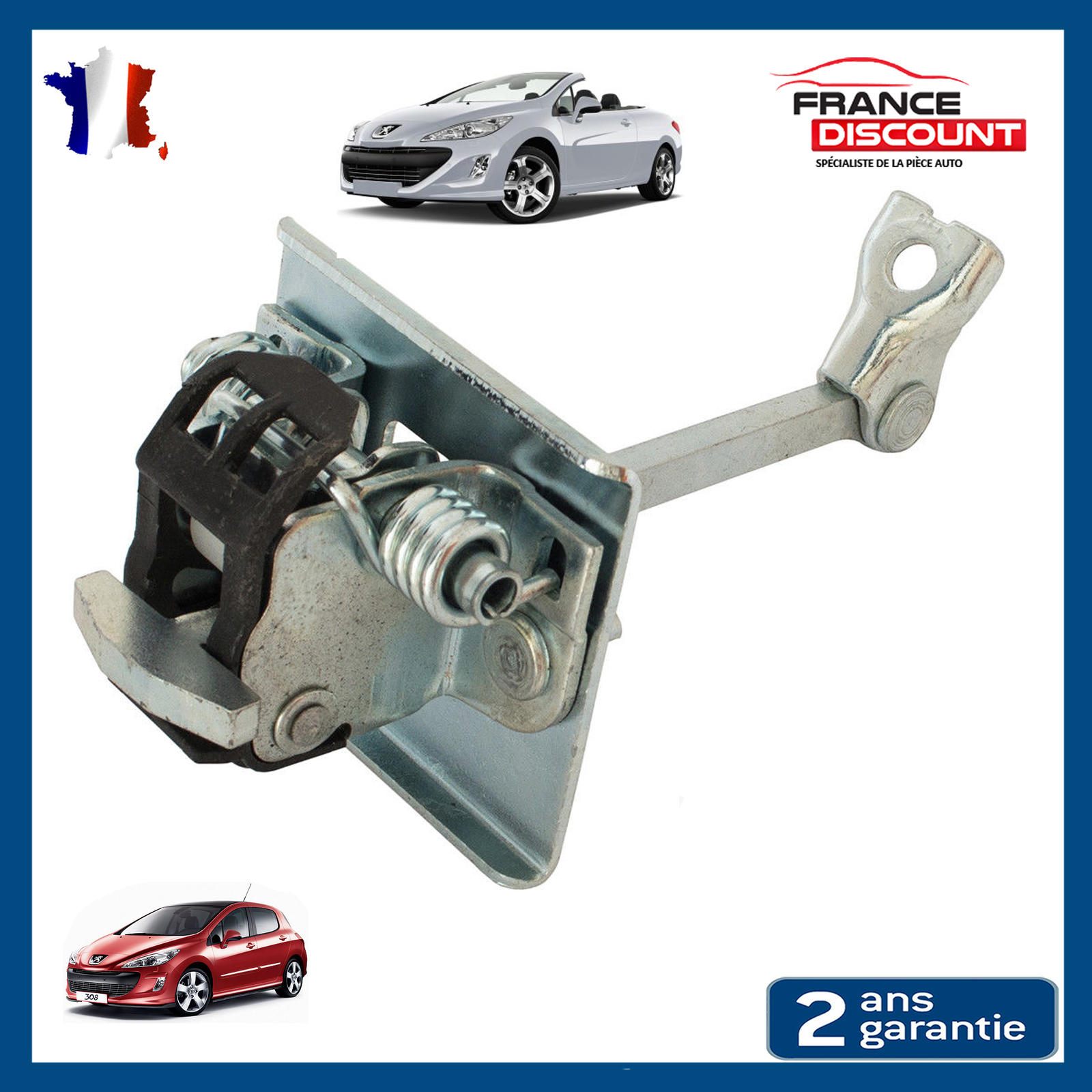 Tirant arrêt de porte avant en acier durable pour 308 CC et SW break 9181N2