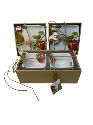 3 The Cellar Macys Apple Stoneware Fruit Bowls Appetizer Plates 2007 Small Bowls