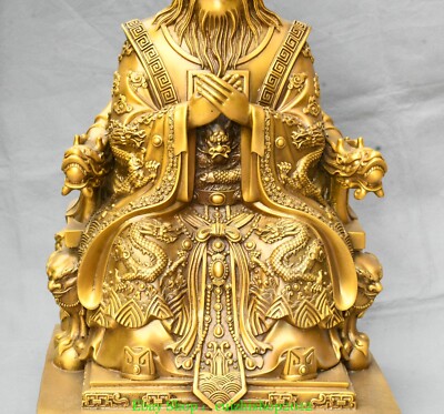 24.4'' Old Pure Bronze Donghai Dragon King East China Sea
