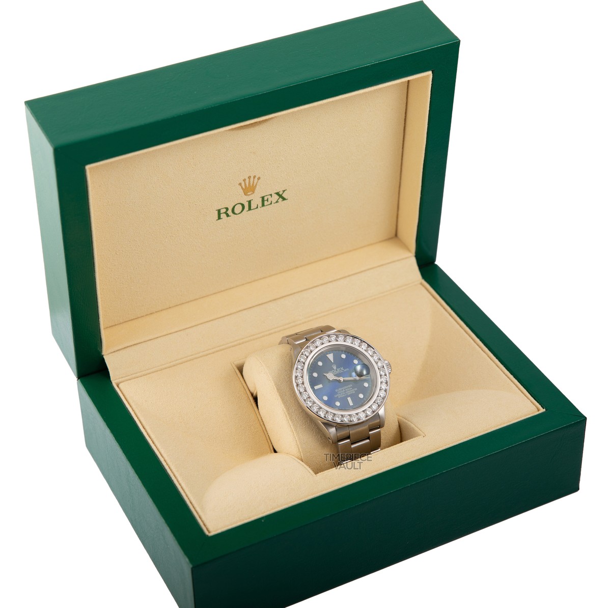 ROLEX SUBMARINER 16610 S/STEEL 40MM WATCH 5CT DIAMOND BEZEL BLUE