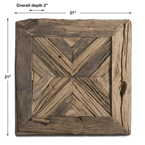 Uttermost Rennick Transitional Reclaimed Wood Wall Art in Brown - Picture 2 of 2