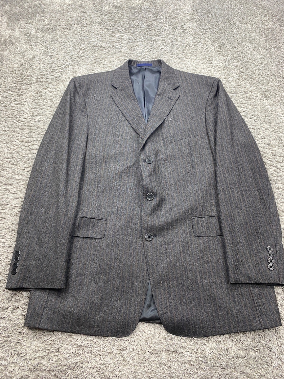 Daniel Cremieux Loro Piana Blazer 42R Gray Wool Striped Tweed Sport Coat Jacket