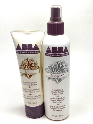 Abba Zero Scent Firm Hold Spray Set 2 Pieces (8 Oz Hold Spray +4.2oz Cream )Hair