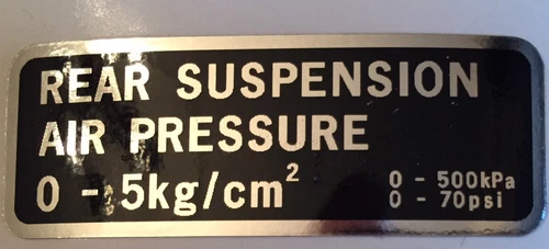 HONDA GL500 SILVER WING REAR SHOCK AIR PRESSURE CAUTION WARNING LABEL DECALS