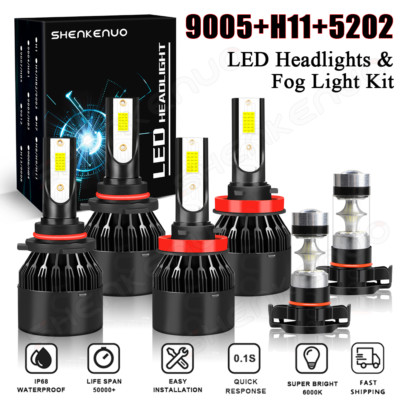 For Chevy Silverado 1500 2007-2015 LED Headlight Combo High Low Beam+Fog Light