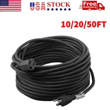 Epicord 10/20/50 foot lengths Outdoor Extension Cord - 16/3 Heavy Duty Black USA