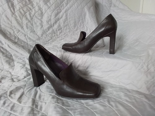 Principles Brown Leather High Heel Court Shoes Size EU39 UK6