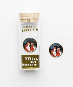 Authentic Yellow Owl Workshop Zodiac Sign Gemini Magnetic Lapel Pin 22K Gold Plated