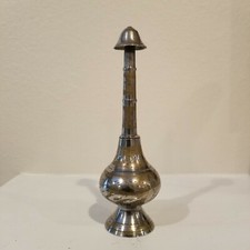 Vintage India Nickel Plated Brass Water Sprinkler Perfume Bottle.