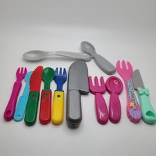 Silverware Kitchenware Spoons Fork Knife Pretend Play Toy Set Lot Of 12