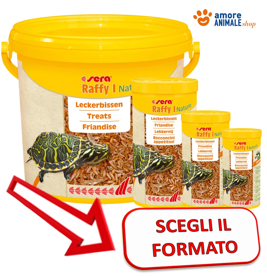 Sera Raffy I - Mangime in Gamberetti Tartarughe Carnivore 100/250/1000/3800 ml