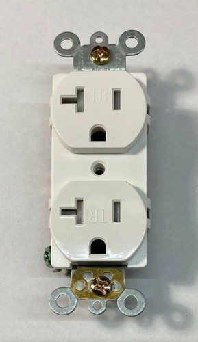 20A Duplex Receptacle Outlet, Tamper-Resistant, Self-Grounding 5-20R White - Picture 7 of 8