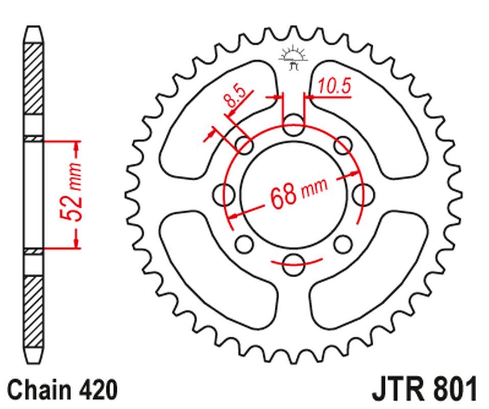 Pignon arrière JT 801 acier 37 dents compatible Suzuki RM 50