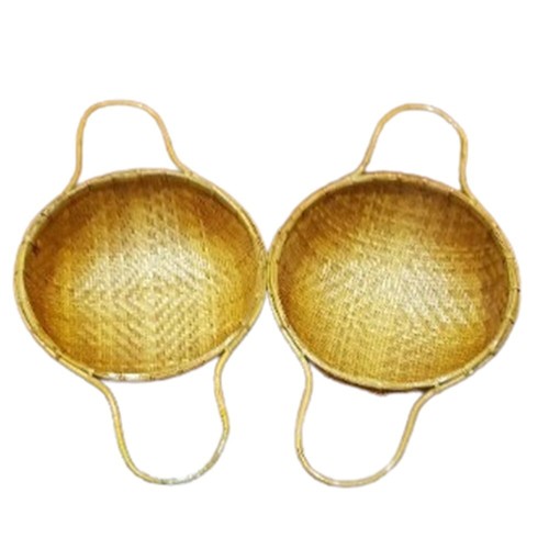8.5''Thai Vintage Handicraft Bamboo Rattan Strainer with Handle Wicker Filterin - Picture 3 of 9