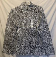 Croft & Barrow XL Brown & Ivory Animal Print Top, mock neck, long sleeves - NEW